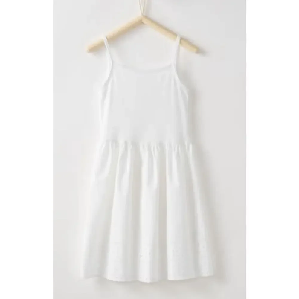 Hanna Andersson Girls' Pure Cotton Eyelet Slip White Tank Dress, M